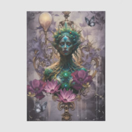 エメラルドの夢 ファンタジー 森の女王 デコパージュ 薄葉紙