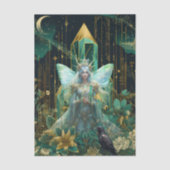 エメラルドの夢 ファンタジー 森の女王 デコパージュ 薄葉紙 (正面)