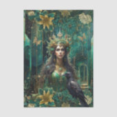 エメラルドの夢 ファンタジー 森の女王 デコパージュ 薄葉紙 (正面)