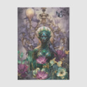 エメラルドの夢 ファンタジー 森の女王 デコパージュ 薄葉紙 (正面)