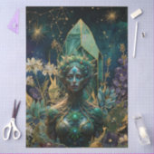 エメラルドの夢 ファンタジー 森の女王 デコパージュ 薄葉紙 (クラフト)