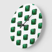 エメラルドの宝石模様、5月の誕生石 ラージ壁時計 (傾斜)
