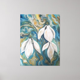 エメラルドの庭の雪の滴 キャンバスプリント