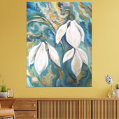 エメラルドの庭の雪の滴 キャンバスプリント (インサイチュ (リビング))