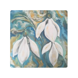 エメラルドの庭の雪の滴 メタルプリント