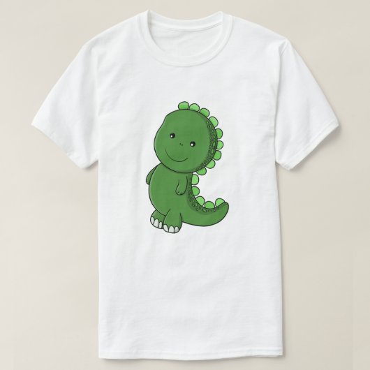 エメラルドの恐竜チャーム Tシャツ (デザイン正面)