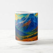 エメラルドの森の水彩キャンバス コーヒーマグカップ (中央)