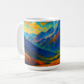 エメラルドの森の水彩キャンバス コーヒーマグカップ (正面左)