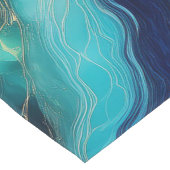 エメラルドの波:コバルトとティール(緑がかった色)ブルーの抽象化 ショートテーブルランナー (コーナー)