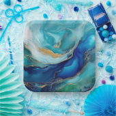 エメラルドの波:青と緑の交響曲 ペーパープレート (パーティー)