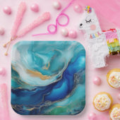 エメラルドの波:青と緑の交響曲 ペーパープレート (パーティー)