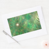 エメラルドの海のステッカーの下 長方形シール (封筒)