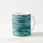 エメラルドの海の波 コーヒーマグカップ (正面右)