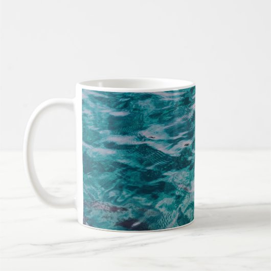 エメラルドの海の波 コーヒーマグカップ (左)