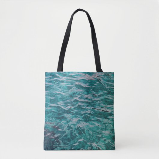 エメラルドの海の波 トートバッグ (正面)
