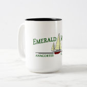 エメラルドの海洋のコーヒー・マグ ツートーンマグカップ (正面左)