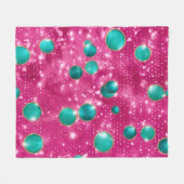 エメラルドの滴 フリースブランケット (正面(横))