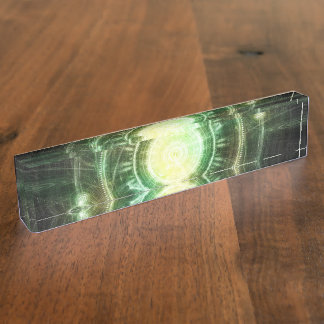 エメラルドの無秩序の時計、Steampunk Spellshaperのフラクタル デスクネームプレート