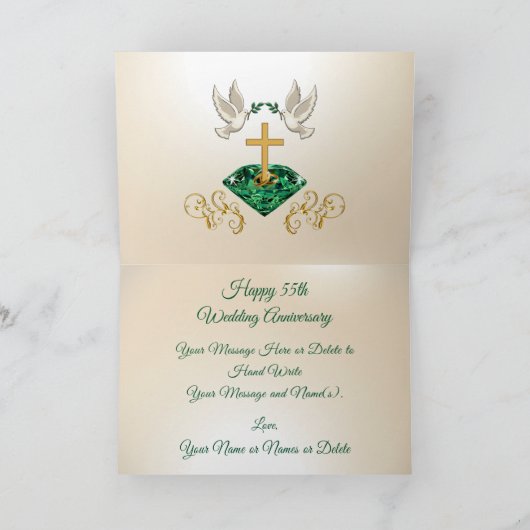 エメラルドの結婚記念日カード シーズンカード (内部)