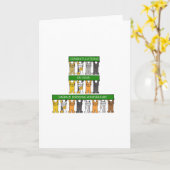 エメラルドの結婚記念日 55年 かわいい猫 カード (黄色い花)