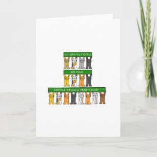エメラルドの結婚記念日 55年 かわいい猫 カード