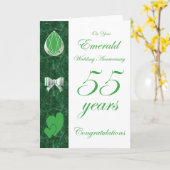 エメラルドの結婚55周年記念日おめでとうございます カード (黄色い花)