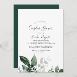 エメラルドの緑のカップルのシャワー 招待状