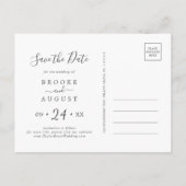 エメラルドの緑の写真日付を保存 インビテーションポストカード (裏面)