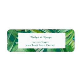 エメラルドの緑結婚の熱帯熱の戻りドレス ラベル