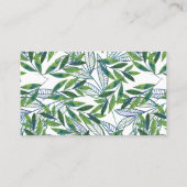 エメラルドの群葉パターン-セラピスト 名刺 (裏面)