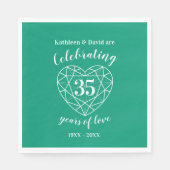 エメラルドの記念日35年の愛の緑のナプキン スタンダードランチョンナプキン (正面)