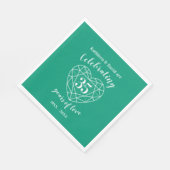 エメラルドの記念日35年の愛の緑のナプキン スタンダードランチョンナプキン (角)