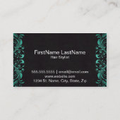 エメラルドの贅沢なサロンの名刺 名刺 (裏面)