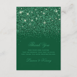 エメラルドの輝きのグリッターのサンキューカード サンキューカード