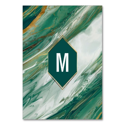 エメラルドの金ゴールドの抽象芸術の瑪瑙の大理石のテーブル数 テーブルナンバー (裏面)