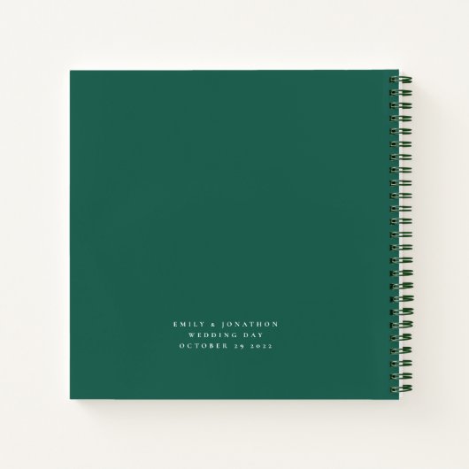 エメラルドの金ゴールド花模様が新しいミセス・ゲストブックを希望 ノートブック (裏面)