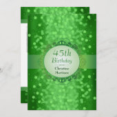 エメラルドの《写真》ぼけ味の写真の誕生会 招待状 (正面/裏面)