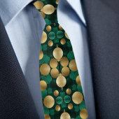 エメラルドはっきりしたと金ゴールドのネクタイの円 ネクタイ