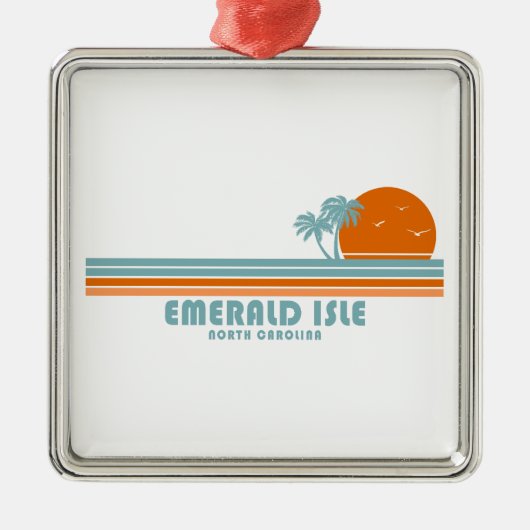 エメラルドアイルノースカロライナのサンパームツリーズ メタルオーナメント (正面)