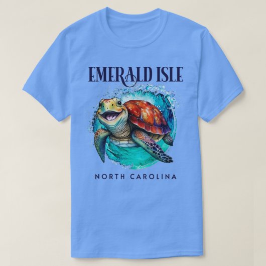 エメラルドアイルノースカロライナの水の色ハッピーシーT Tシャツ (デザイン正面)