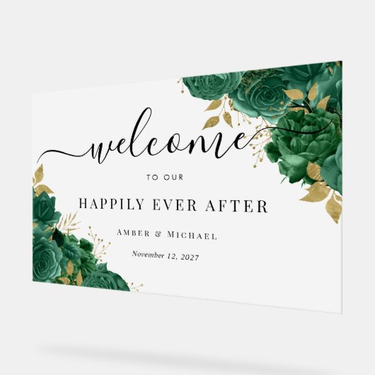 エメラルドアクリ結婚ルのサインの後 アクリルサイン (傾斜)