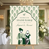 エメラルドアナンドKaraj Sikh結婚の歓迎サイン ポスター