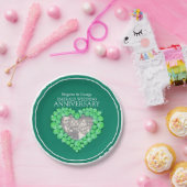 エメラルドアニバーサリーフォトハート紙プレート ペーパープレート (パーティー)