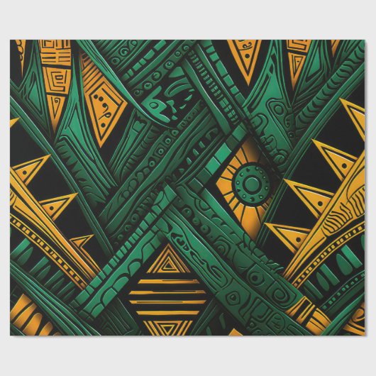 エメラルドアンカラエレガンスグリーンアフリカンカラ ラッピングペーパー (フラット)