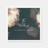 エメラルドアンティークヴィンテージウェディングテーブルナプキンス スタンダードカクテルナプキン (正面)