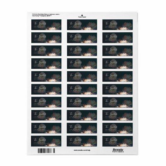 エメラルドアンティークヴィンテージウェディング差出人住所 ラベル (フルシート)