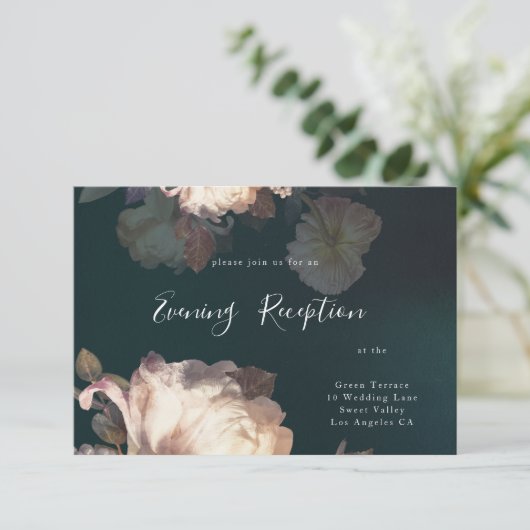 エメラルドアンティークヴィンテージウェディング披露宴カード エンクロージャーカード (スタンド正面)