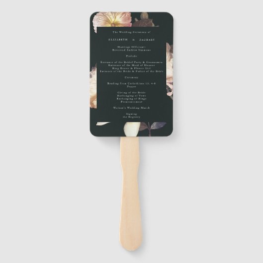 エメラルドアンティークヴィンテージウェディング ハンドファン (裏面)