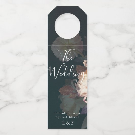 エメラルドアンティークヴィンテージウェディング ボトルネックタグ (正面)