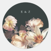 エメラルドアンティークヴィンテージウェディング ラウンドシール (正面)